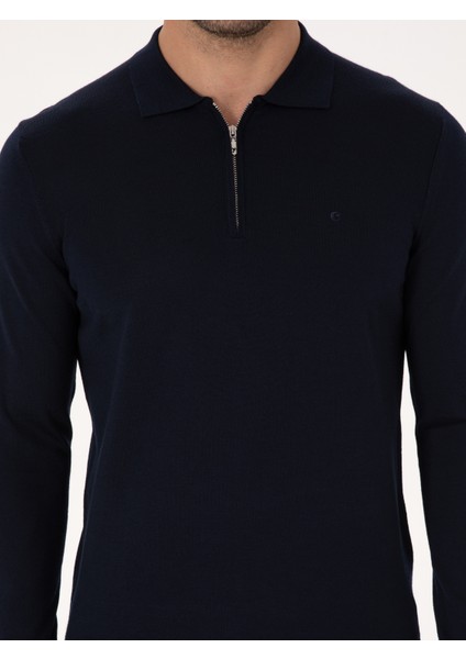 Erkek Lacivert Regular Fit Basic Kazak 50318901-VR033