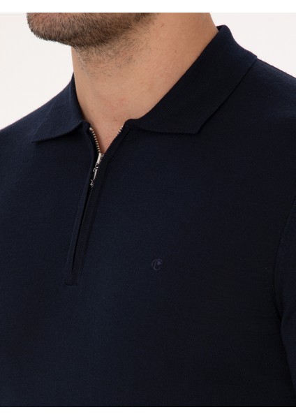 Erkek Lacivert Regular Fit Basic Kazak 50318901-VR033