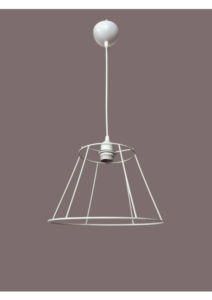 Konik Avize Teli , Iskeleti (Standart Boy 30X20 Cm) Beyaz Statik Boyalı (Duy Takımı Dahil) fiyatları