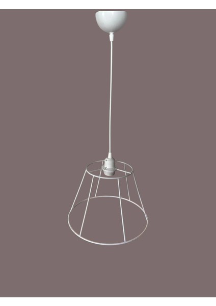 Konik Avize Teli , Iskeleti (Standart Boy 30X20 Cm) Beyaz Statik Boyalı (Duy Takımı Dahil) fırsatları