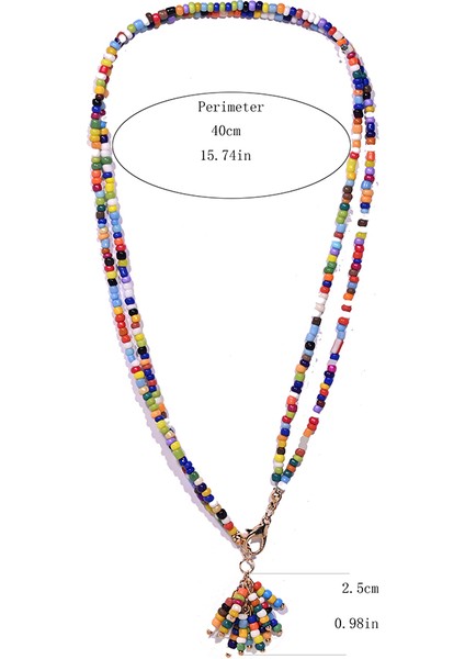 Çift Katmanlı Küçük Cam Boncuklu Püsküllü Kolye fiyatları