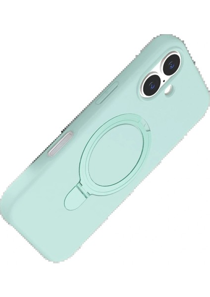Apple iPhone 16 Plus Regal Magsafe Standlı Kapak - Su Yeşili modelleri