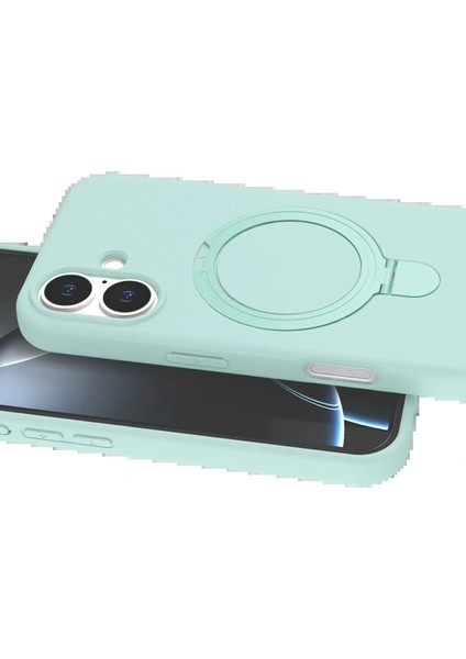 Apple iPhone 16 Plus Regal Magsafe Standlı Kapak - Su Yeşili fırsatları