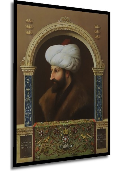 Çerçeve Görünümlü Fatih Sultan Mehmet Ahşap Mdf Dekoratif Ev Duvar Tablo Dikdörtgen Ev Duvar Tablo modelleri