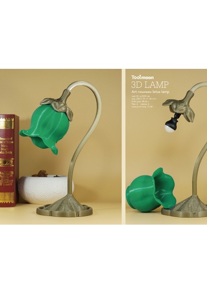 Art Nouveau Lotus Lambası