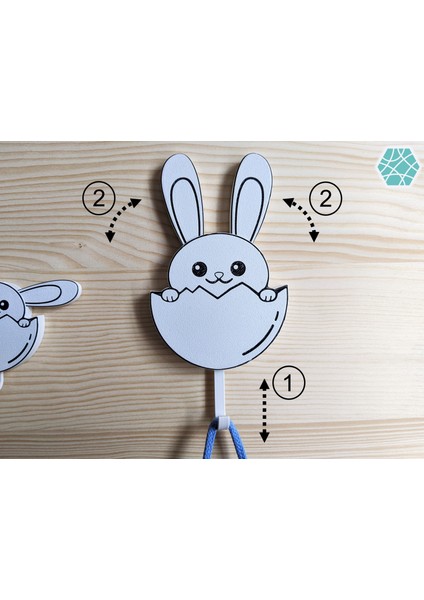 Duvar Anahtar Tutucu Tavşan - Komik ve Sevimli Tavşan Anahtarlık ve Organizatör