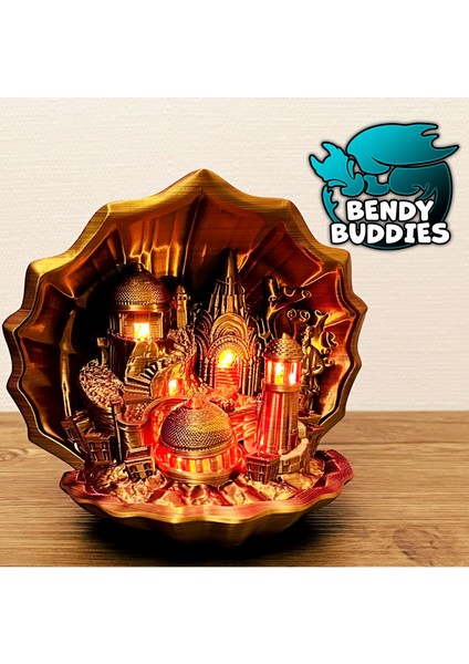 Atlantis-Lamba / Kabuk Dekorasyonu / Yerinde Baskı Gece Lambası / Poseidon Sarayı Dekoru modelleri