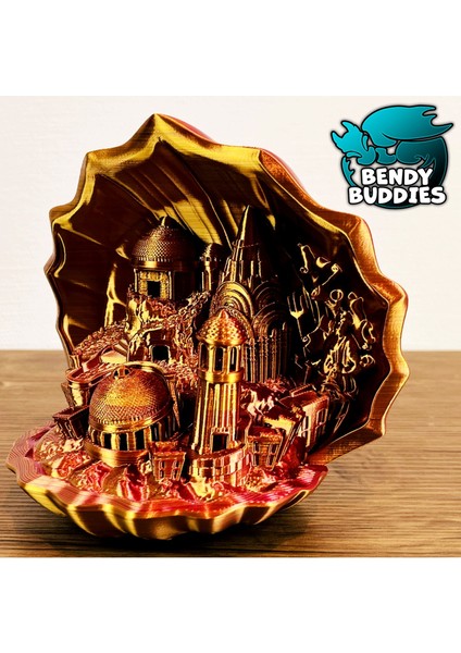 Atlantis-Lamba / Kabuk Dekorasyonu / Yerinde Baskı Gece Lambası / Poseidon Sarayı Dekoru indirimleri