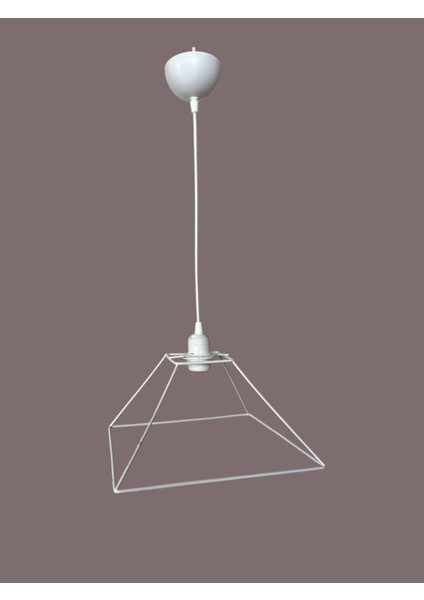 Kare Avize Teli , Iskeleti (30X15 Cm) Beyaz Statik Boyalı (Duy Takımı Dahil) fiyatları