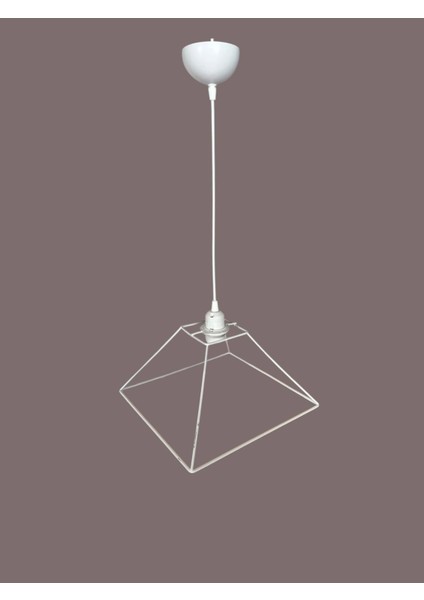 Kare Avize Teli , Iskeleti (30X15 Cm) Beyaz Statik Boyalı (Duy Takımı Dahil) modelleri