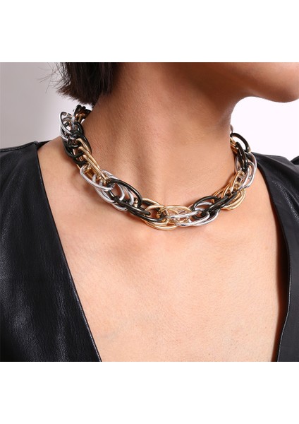 Hıp Hop Ekleme Kalın Zincir Kolye