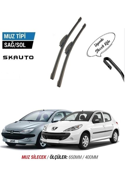 Peugeot 206 / 206+ Ön Cam Muz Silecek Takımı (2000-2014)