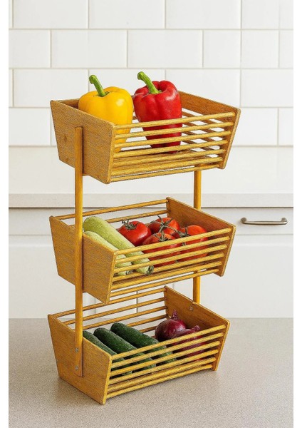 Bambu 3 Katlı Sebzelik – Doğal, Şık ve Fonksiyonel Mutfak Düzenleyici (32×28,5×67 Cm) modelleri