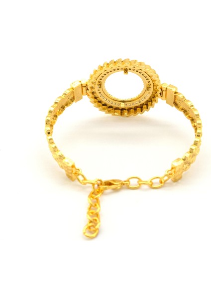 Çeyrek Altın Çerçeve Bileklik Çelik Altın Kaplama Işlemeli Model BLZ-638