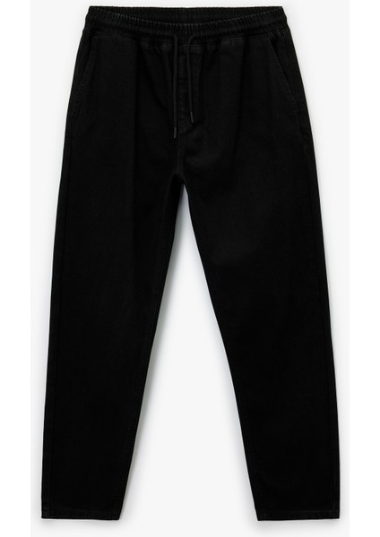 Pamuklu Cepli Regular Fit Beli Bağcıklı Jean Pantolon