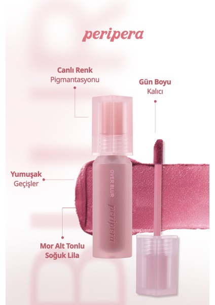 Gün Boyu Kalıcı Pürüzsüz Matlık Sunan Tint Perıpera Over Blur Tint (015 Soulful Plum) fiyatları