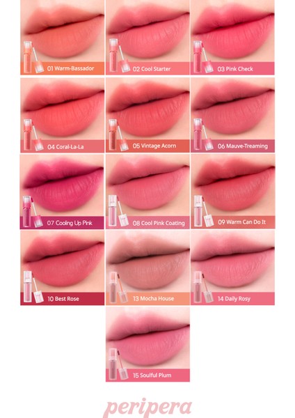 Gün Boyu Kalıcı Pürüzsüz Matlık Sunan Tint Perıpera Over Blur Tint (015 Soulful Plum) fırsatları