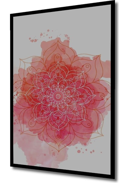 Çerçeve Görünümlü Mandala Çiçek Desenli Dekoratif Ahşap Mdf Ev Duvar Tablo Dikdörtgen Ev Duvar Tablo fiyatları