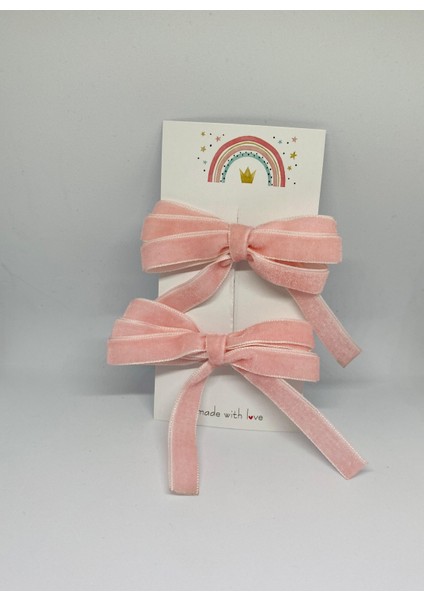 Kurdele Model Mor ve Pembe Renkli Dört Adet Toka Seti modelleri