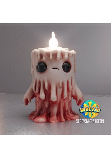 Erimiş Mumluk - Damlayan Cadılar Bayramı Dekoru - 3D Baskı Stl/3mf