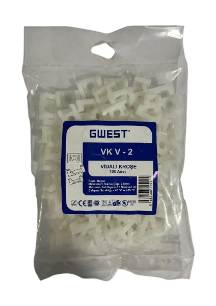 Vk V-2 Vidalı Kroşe 100 Adet