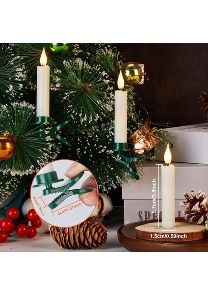 12PCS LED Konik Mumlar Işık Seti Alevsiz 3D Fitil Mumlar Kps Noel Ağacı Tasarımı Sıcak Beyaz Işık (Yurt Dışından) fırsatları