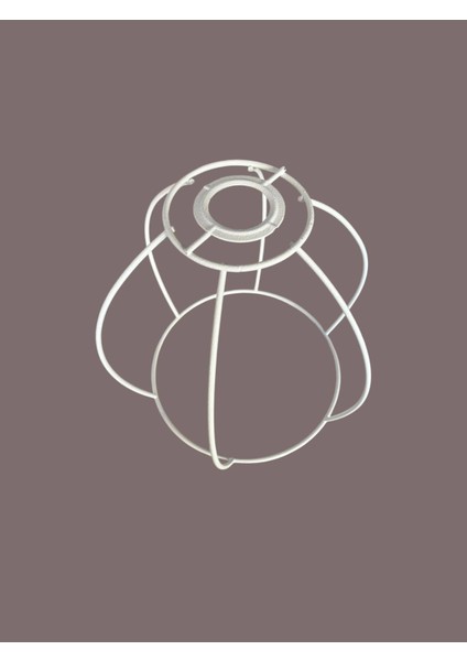 Yarım Küre Avize Teli , Iskeleti (20X24 Cm) Beyaz Statik Boyalı (Duy Takımı Dahil) indirimleri