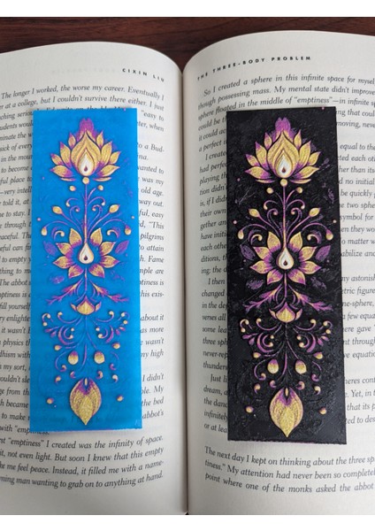 Rangoli Kitap Ayracı #4 (Lotus ve Lambalar)