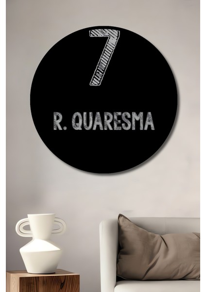 Çerçeve Görünümlü Quaresma Futbol Sanatı Ahşap Mdf Dekoratif Ev Duvar Tablo Yuvarlak Ev Duvar Tablo