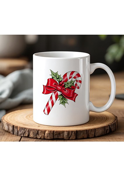 Güzel Tasarımlı Beyaz Seramik Baskılı Kupa Bardak