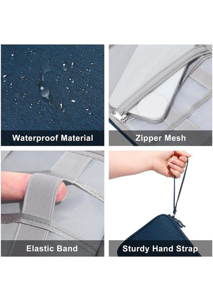 Electronics Organizer Seyahat Seyahat Kordonu Organizatör Kılıfı Kompakt Aksesuar Çantası - Lacivert (Yurt Dışından) modelleri