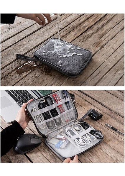 Çok Fonksiyonlu Dijital Torba Depolama Çantası Veri Kablo Depolama Çantası Mobil Güç Kulaklık Depolama Çantası Siyah (Yurt Dışından) fırsatları