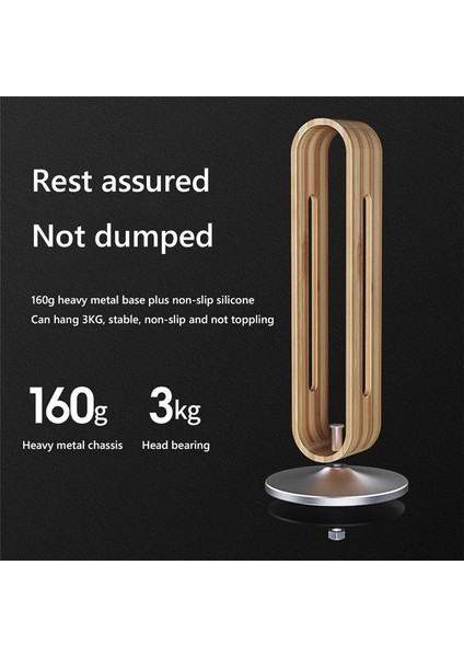 Kulaklık Tutucu Anti-Çizgi Standı Bambu Ahşap Alüminyum Kulaklık Tutucu Masaüstü Sanat Ekran Depolama Braketi Montaj-A (Yurt Dışından) modelleri