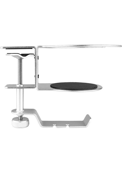 2 Arada Elverişli Kulaklık Standı 360 Dönen Kulaklık Kupası Tutucu Duvar Hook Montaj Kulaklıkları Stand Ekran Gümüş (Yurt Dışından)