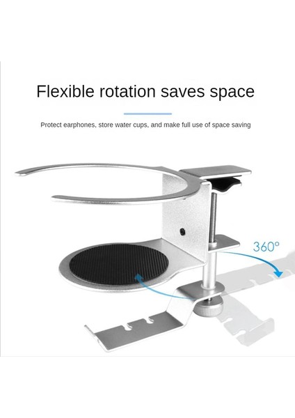 2 Arada Elverişli Kulaklık Standı 360 Dönen Kulaklık Kupası Tutucu Duvar Hook Montaj Kulaklıkları Stand Ekran Gümüş (Yurt Dışından) indirimleri