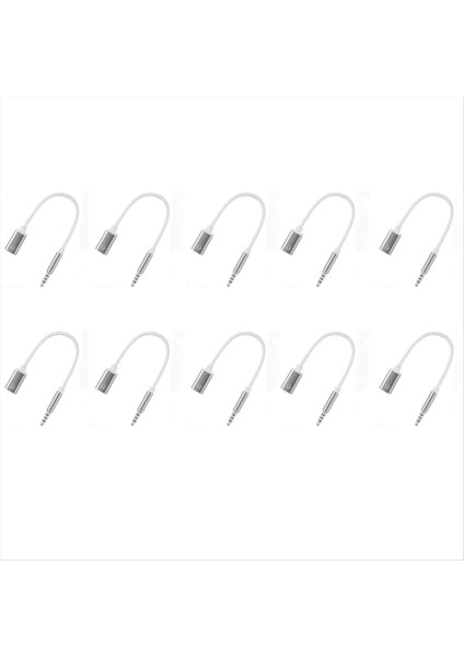 10PCS Kulaklık Dönüştürücü 3 5mm Erkek Türüne C Tip C Dişi Kulaklık Dönüştürücü Analog Kulaklık Dönüştürücü Beyaz (Yurt Dışından)