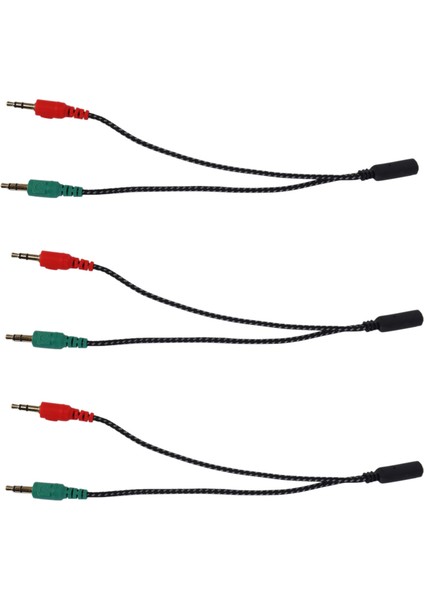 Bilgisayar Için 3x Kulaklık Ayırıcı Pc Ses ve Mikrofon Için Kulaklık Adaptörü 3 5mm Dişi Ila Çift 3 5 mm Erkek (Yurt Dışından)