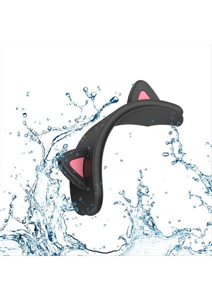 Apple Için Maksimum Çok Işlevli Kablosuz Bluetooth Kulaklık Üst Çubuk Kedi Kulağı Silikon Koruyucu Kapak Siyah (Yurt Dışından) fırsatları