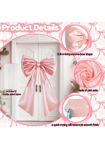 Oda Dekoru Için Büyük Pembeböceği, 40X24 Saten Şerit Kravat Doğum Günü Süslemeleri, Dev Pastel Pembe Asılı Duvar Dekoru (Yurt Dışından) indirimleri