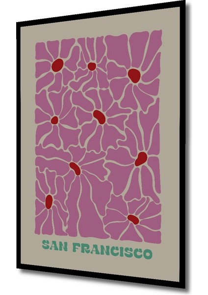 Çerçeve Görünümlü San Francisco Çiçekli Ahşap Mdf Dekoratif Ev Duvar Tablo Dikdörtgen Ev Duvar Tablo fiyatları