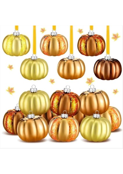 12PCS Noel Balkabağı Boyalı Top Dekorasyonlar Ev Setleri Süsler Noel Ağacı Kolye Noel Topları Plastik (Yurt Dışından) fiyatları