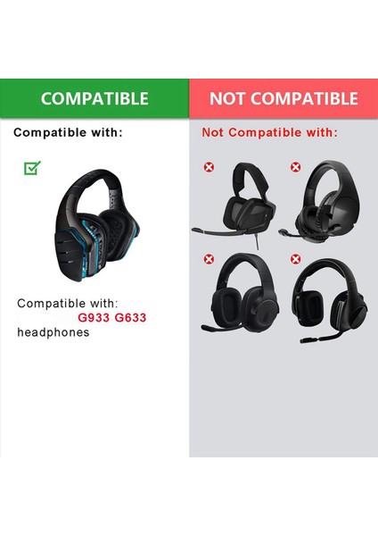10PAIR Köpük Kulak Pedleri Logitech Için Deri Earpad G933 G935 G633 / G 933 G 935 G 633 Artemis Kulaklıkları (Yurt Dışından) fırsatları