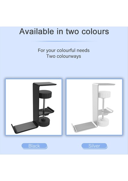 Klipsli Kulaklık Tutucu Z20 Klipsli Askı Hook Kulaklık Evrensel Askı Metal Masaüstü Tezgah Kancalar Siyah (Yurt Dışından) modelleri