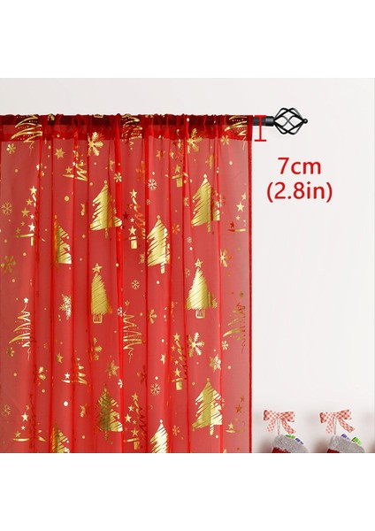 2 Adet Noel Şeffaf Perdeleri, Kar Tanesi ile Oturma Odası Için Pencere Perdeleri 52 &quot;w x 107.9&QUOT; L (Yurt Dışından) fırsatları