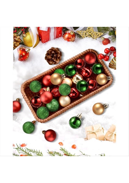 49 Pcs Noel Ball Süsler Ağaç Süslemeleri 1.18 &quot;paramparça Küçük Asılı Toplar B (Yurt Dışından) indirimleri