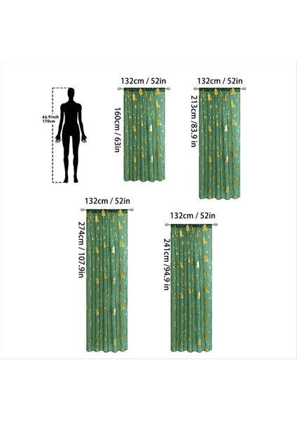 2 Adet, Oturma Odası Için Kar Tanesi Baskı Pencere Perdeleri ile 2 Adet Şenk Noel Perdeleri 52 &quot;w x 107.9&QUOT; L (Yurt Dışından) modelleri