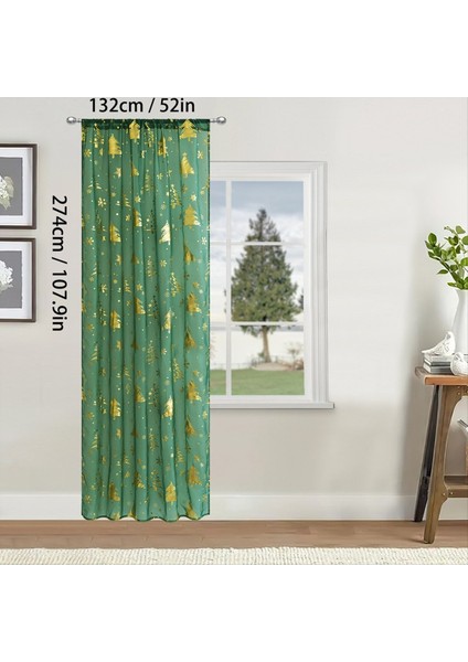 2 Adet, Oturma Odası Için Kar Tanesi Baskı Pencere Perdeleri ile 2 Adet Şenk Noel Perdeleri 52 &quot;w x 107.9&QUOT; L (Yurt Dışından) indirimleri