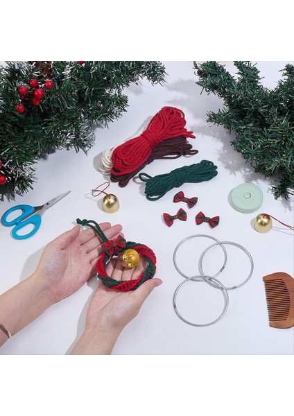 1 Set Dıy Macrame Noel Çelenk Kitleri Yeni Başlayanlar Için Yeni Başlayanlar El Yapımı Macrame Çelenk Boho Için (Yurt Dışından) fiyatları