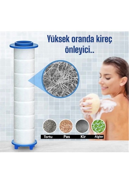 Kireç Önleyici Duş Seti (Patlamaz Uzun Ömürlü Hortumlu)