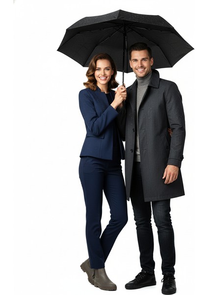 Tam Otomatik Şemsiye Güçlü Ekstra Dayanıklı Fiber Telli Kir Sututmayan Kumaş Kılıflı Desenli